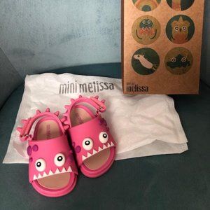 Mini Melissa Beach Slide Dino Pink